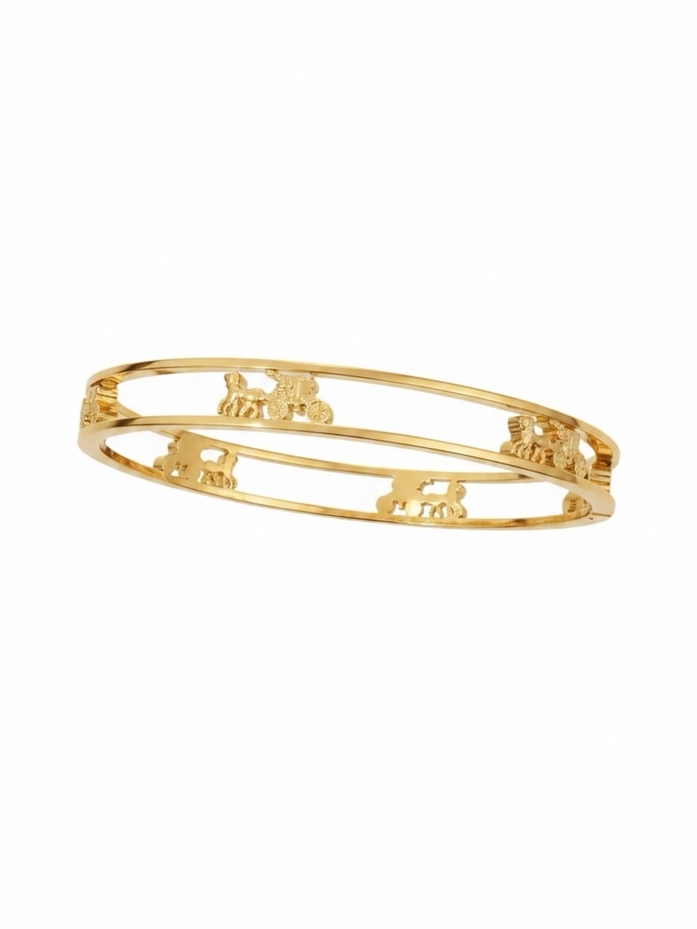 Coach Horse and Carriage Gold Toned Bangle Bracelet NWT - Picture 3 of 4